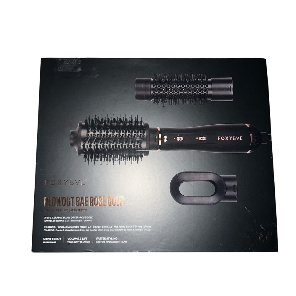 FoxyBae 3-in-1 Ceramic Interchangeable Hair Tools - Blowout Dryer 3 Pieces Set